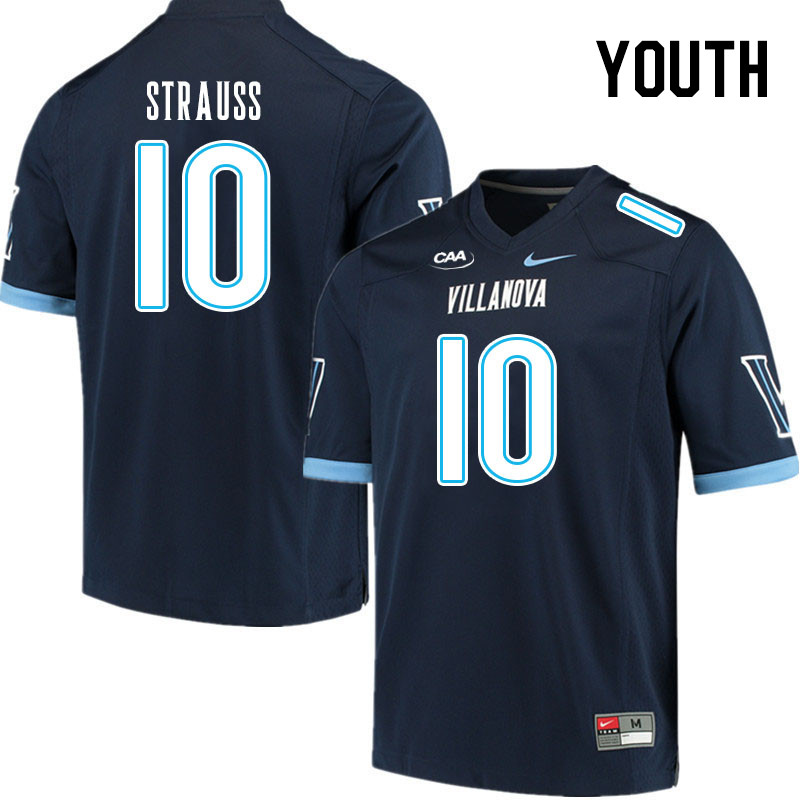 Youth #10 JR Strauss Villanova Wildcats College Football Jerseys Stitched Sale-Navy